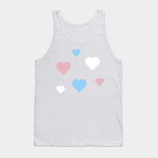 Trans Pride Hearts Pixel Art Tank Top